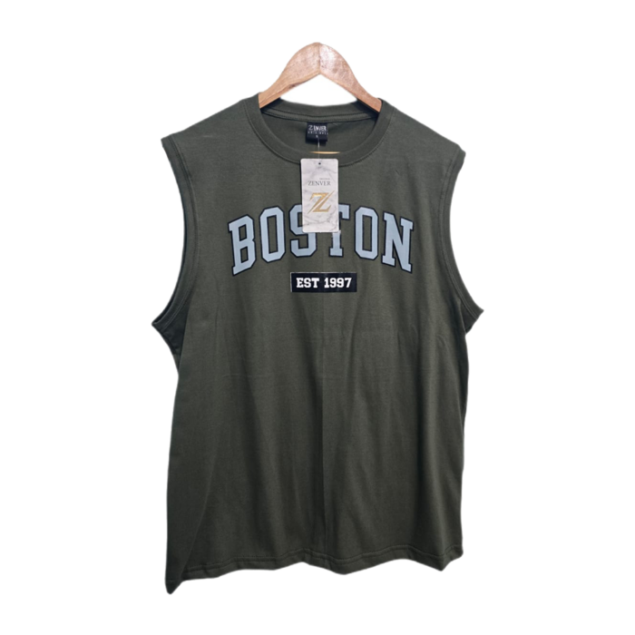 Musculosa de algodón con estampado BOSTON